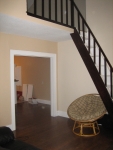 Living room, dining room, stairs to loft