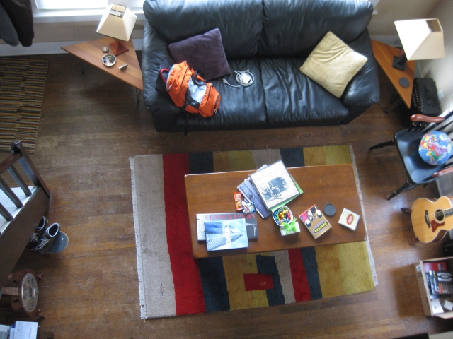 Living area, view from loft