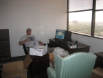 Nate sets up his new digs